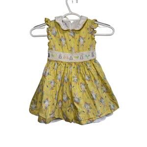 Iris & Ivy bunny easter peasant dress girls 3T prairie cottagecore fairy vintage
